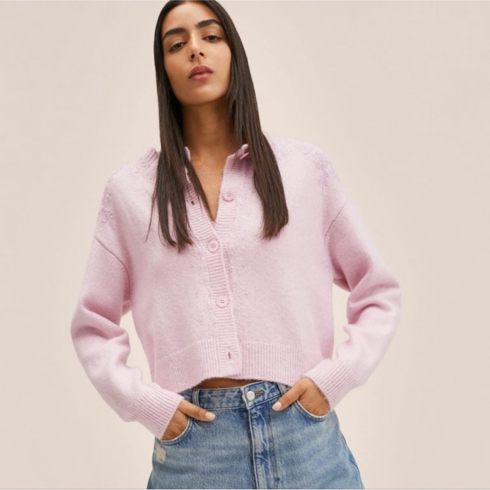 Mango Soft Pink Knit Wool Sweater - Picture 4 of 9